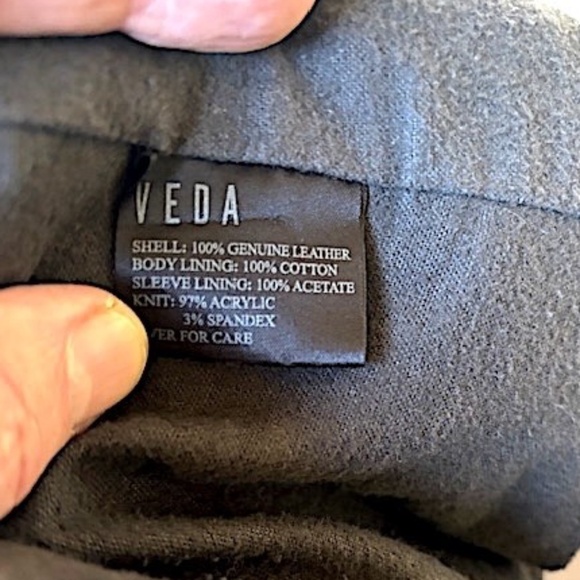VEDA "Stevie" Matte Black Leather High/Low Jacket EUC/sz S - Picture 13 of 13